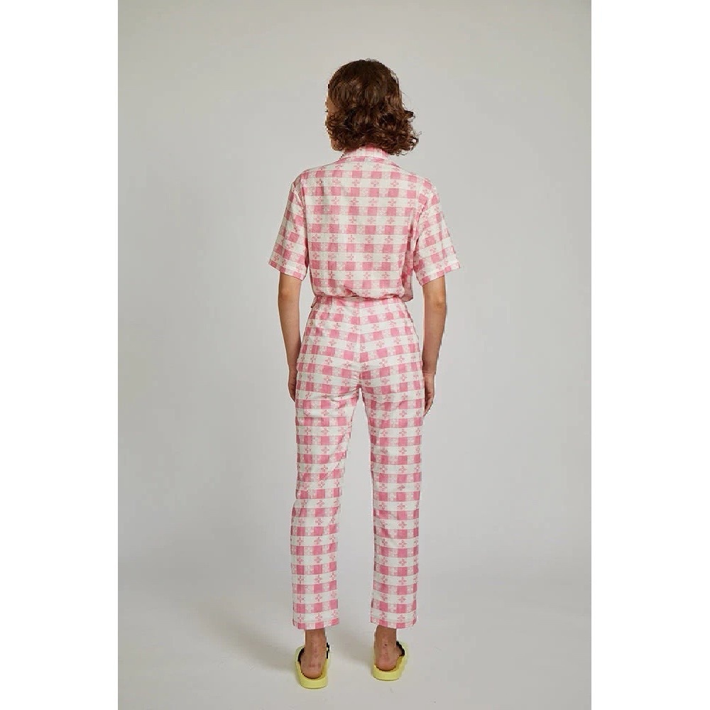 Rachel Antonoff Birdie Pant in Original Pink Tablecloth - Picture 2 of 5